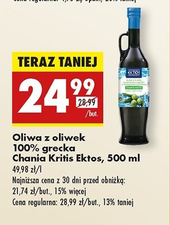 Oliwa z oliwek Ektos promocja