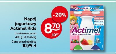 Napój jogurtowy Actimel Kids truskawka-banan promocja w Żabka