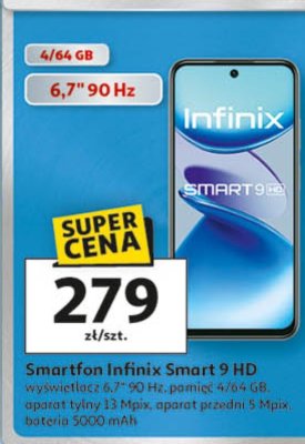 Smartfon Infinix Smart 9 HD 4/64 GB promocja w Auchan