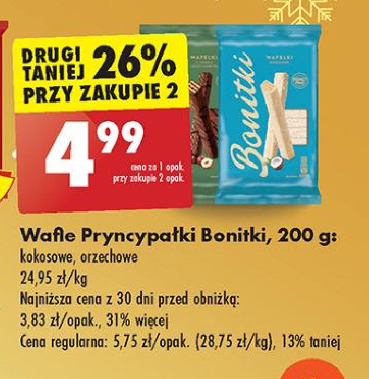 Wafelki orzechowe Bonitki promocja w Biedronka