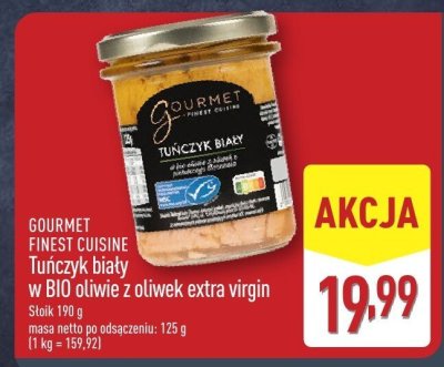 Tuńczyk biały w BIO oliwie z oliwek extra virgin promocja w Aldi