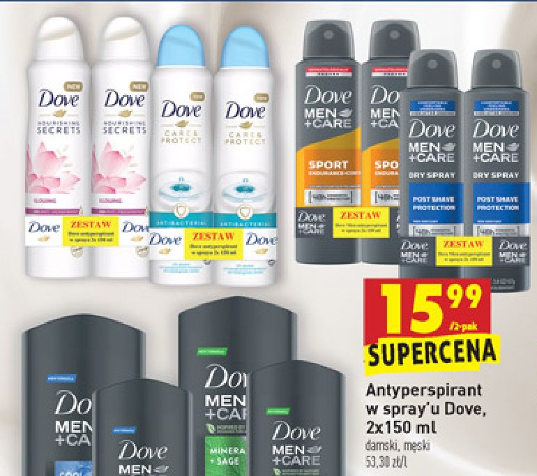 Dezodorant post shave + comfort Dove men+care promocja
