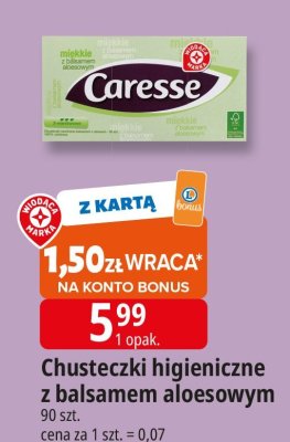 Chusteczki higieniczne z balsamem aloesowym Caresse promocja w Leclerc