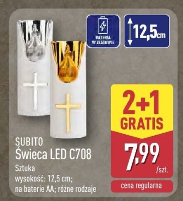 Świeca LED C708 różne rodzaje 2+1 GRATIS promocja w Aldi