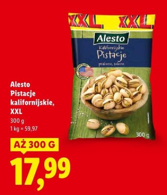 Pistacje kalifornijskie XXL Alesto promocja w Lidl