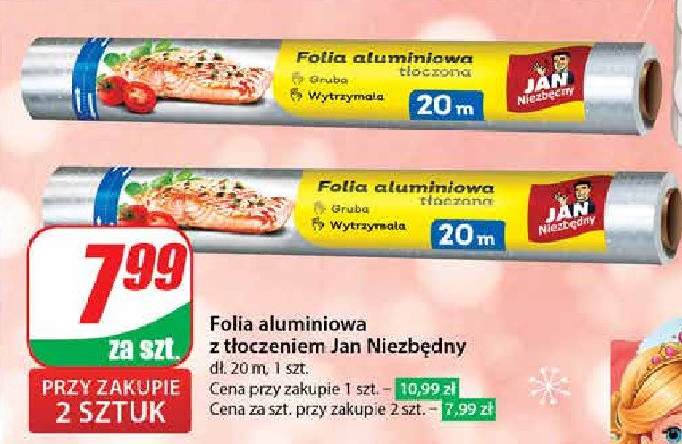 Folia aluminiowa z tłoczeniem 20 m Jan niezbędny promocja