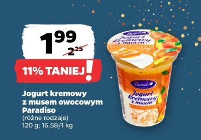 Jogurt kremowy z musem owocowym Paradiso (różne rodzaje) promocja w Netto