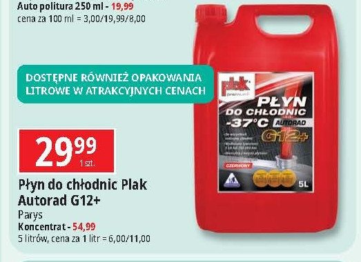 Płyn do chłodnic -35 autorad g12+ koncentrat Plak promocja