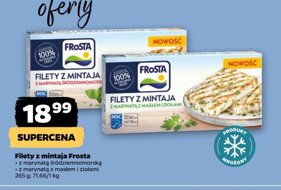 Filety z mintaja z marynatą z masłem i ziołami Frosta promocja w Netto