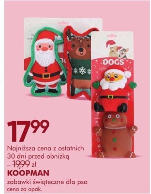 Zabawki świąteczne dla psa KOOPMAN promocja w Super-Pharm