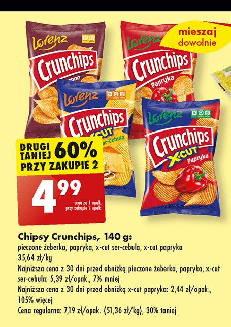 Chipsy pieczone żeberka z grilla Crunchips Crunchips lorenz promocja
