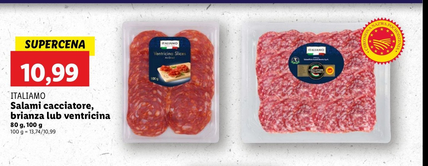 Salami cacciatore Italiamo promocja w Lidl