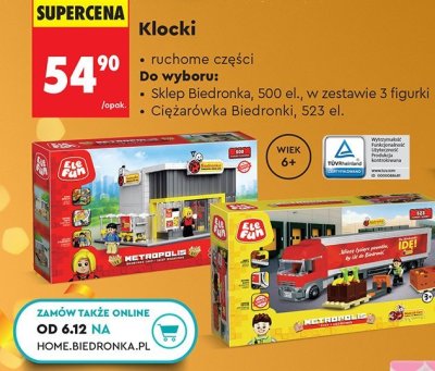 Klocki ruchome części - ciężarówka Biedronki promocja w Biedronka