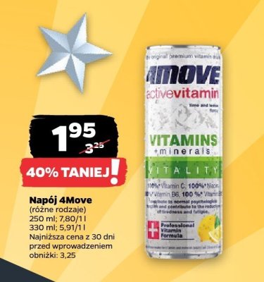 Napój 4Move różne warianty smakowe 250 ml/330 ml promocja w Netto