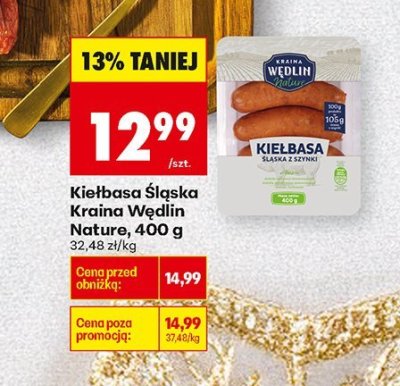 Kiełbasa Śląska Kraina Wędlin Nature promocja w Biedronka