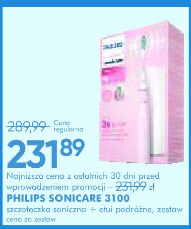 Szczoteczka soniczna 3100 różowa + etui Philips sonicare promocja w Super-Pharm