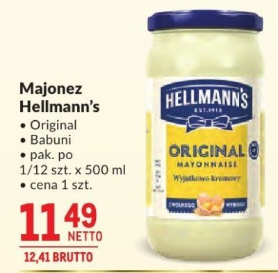 Majonez Hellmann's Original/Babuni promocja w Makro
