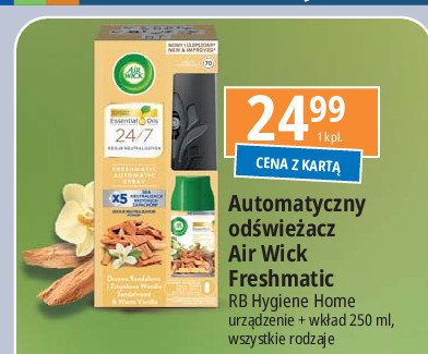 Urządzenie + wkład drzewo sandałowe i zmysłowa wanila Air wick promocja