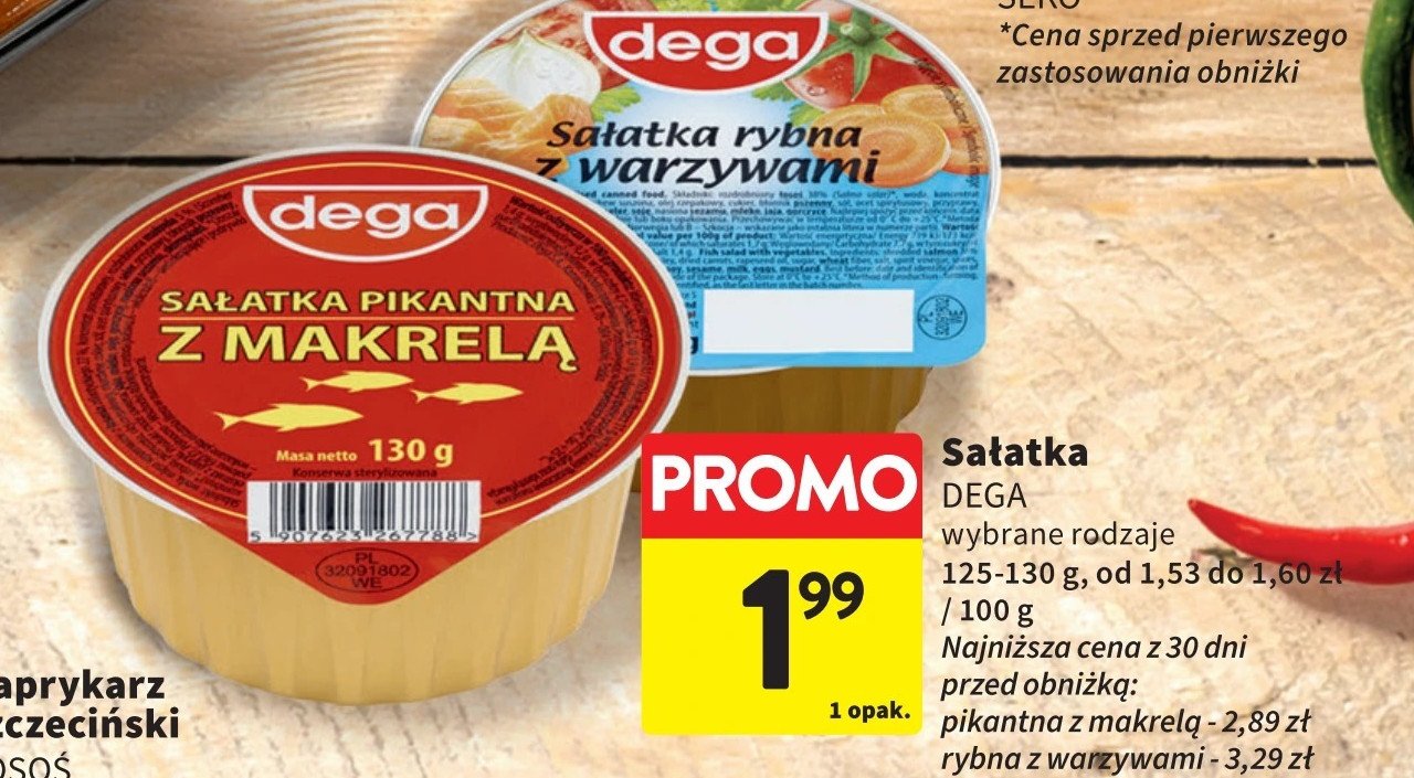 Sałatka rybna z warzywami Dega promocja w Intermarche