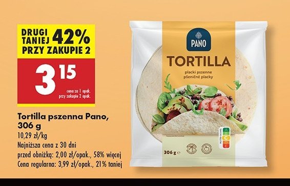 Tortilla pszenna wraps Pano promocja