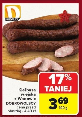 Kiełbasa wiejska z Wadowic promocja w Carrefour Market
