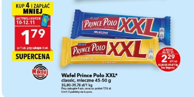 Wafel Prince Polo XXL Mleczne 45-50g promocja w LEWIATAN