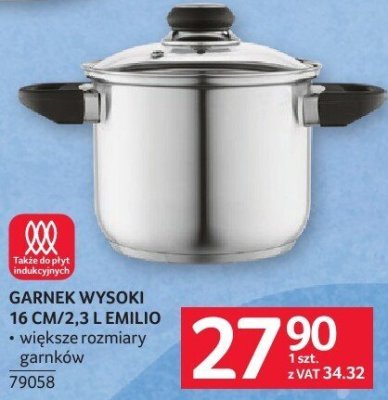 Garnek wysoki Emilio 16 cm/2,3 l promocja w Selgros