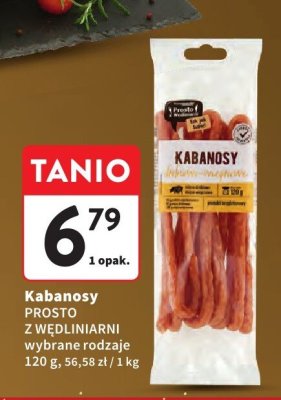 Kabanosy PROSTO Z WĘDLINIARNI wybrane rodzaje promocja w Intermarche