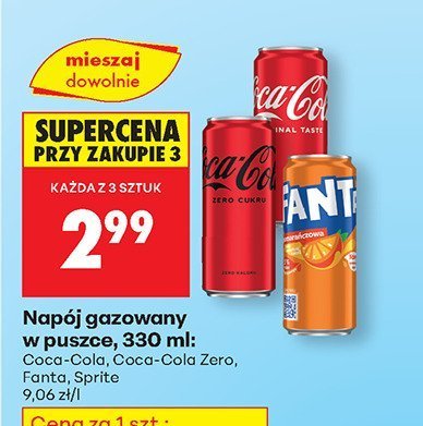 Napój gazowany w puszce Coca-Cola Zero promocja w Biedronka