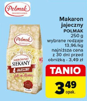 Makaron 4 jajeczny nierówno siekany Polmak promocja