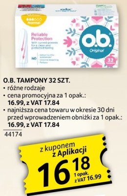 Tampony O.B. 32 szt. promocja w Selgros