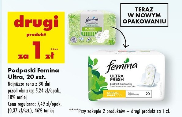 Podpaski normal FEMINA FRESH PROTECTION promocja