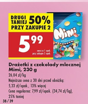 Draże z czekolady mlecznej mimi Magnetic promocja w Biedronka