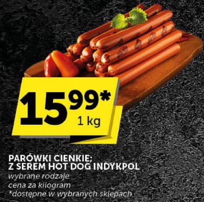 Parówki cienkie z serem hot dog Indykpol promocja w ABC