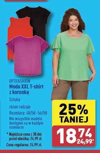 T-shirt damski z koronką 48/50-56/58 Up2fashion promocja