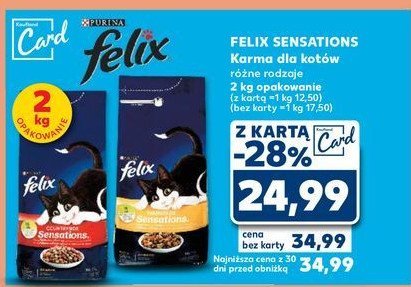 Karma dla kota z wołowina Purina felix sensations promocja