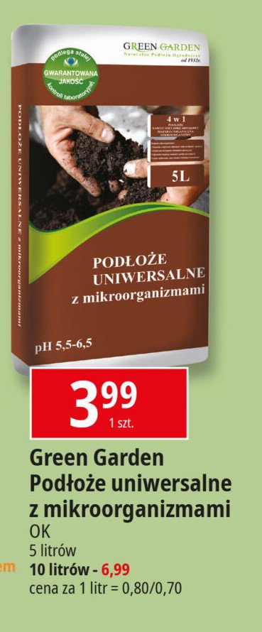 Podłoże uniwewrsalne Green garden (ogród) promocja w Leclerc