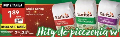 Mąka Sarita promocja w Delikatesy Centrum