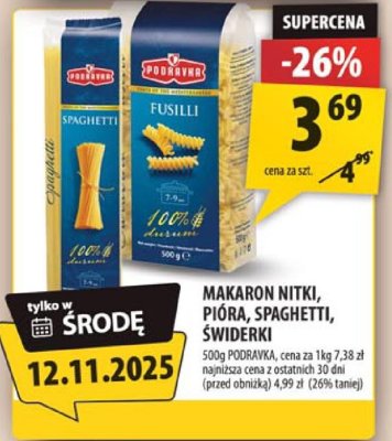 Makaron nitki, pióra, spaghetti, świderki promocja w Arhelan