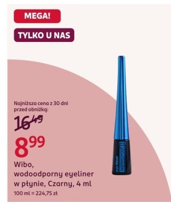 Wodoodporny eyeliner w płynie, Czarny promocja w Rossmann