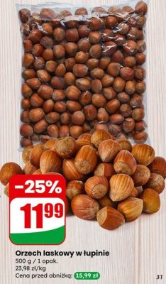 Orzech laskowy w łupinie 500 g promocja w Dino