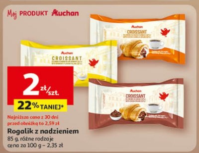 Rogalik z nadzieniem Auchan Croissant promocja w Auchan
