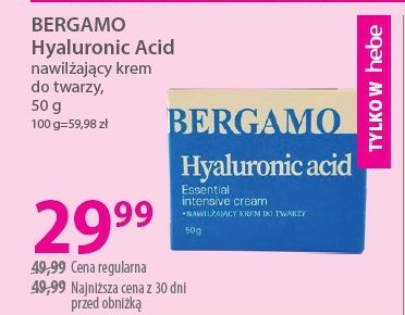 Krem do twarzy Bergamo hyaluronic acid promocja