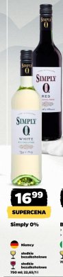 Wino Simply 0% Red bezalkoholowe promocja w Netto