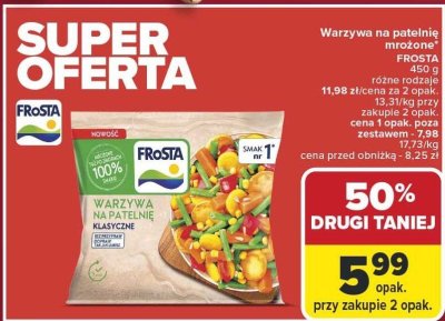 Warzywa na patelnię mrożone FROSTA różne rodzaje promocja w Carrefour