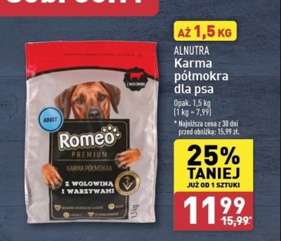 Karma dla psa z wołowiną i warzywami Romeo (karma) promocja