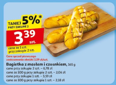 Bagietka z masłem i czosnkiem promocja w Auchan