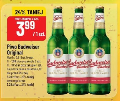 Piwo Budweiser Original promocja w POLOmarket