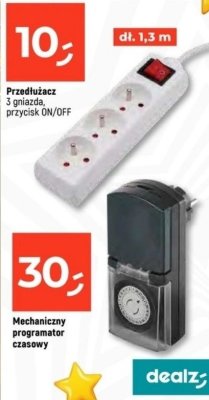 Przedłużacz 3 gniazda, przycisk ON/OFF, dł. 1,3 m promocja w Dealz