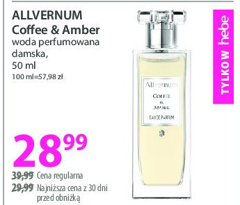 Woda perfumowana Allvernum coffee & amber promocja